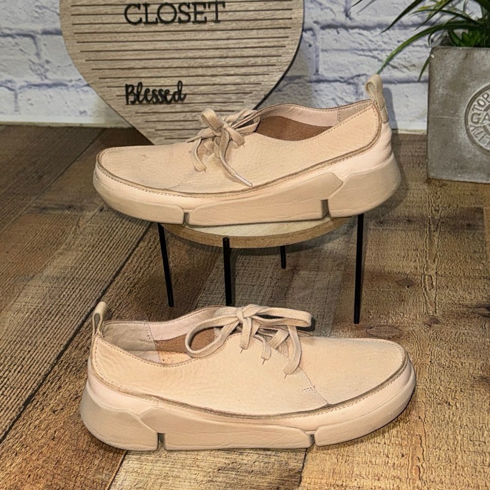 Clarks Tri Clara Ladies Blush Leather Shoes